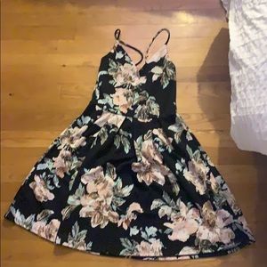 Black floral dress size medium